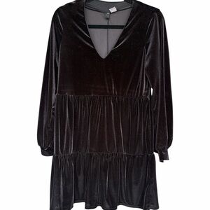 Divided H&M Elegant Black Velvet Dress